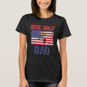 Vintage Disc Golf Vater Spieler Amerikanische Flag T-Shirt