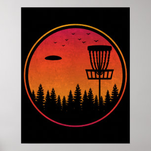Vintage Disk Golf Frolf Frisbee Player Retro Poster