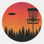Vintage Disk Golf Frolf Frisbee Player Retro Runder Aufkleber (Vorderseite)