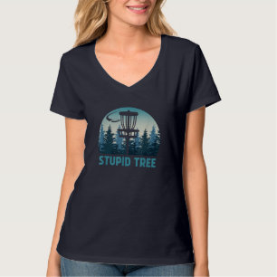 Vintage Disk Golf Funny Stupid Tree Frisbee Golf D T-Shirt