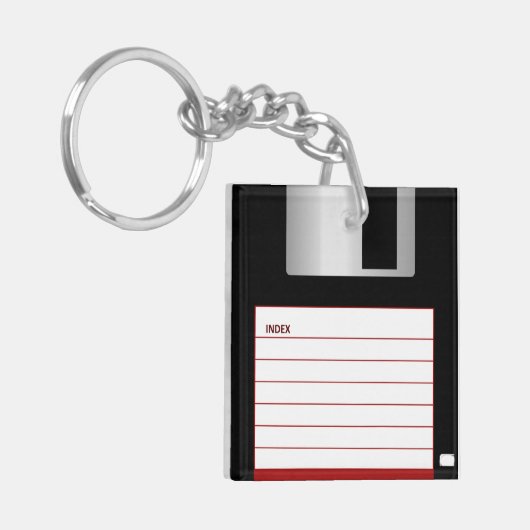 Vintage Diskette Schlüsselanhänger (Vorderseite links)