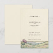 Vintage Distel Landschaft Save the Date Karte (Vorne/Hinten)