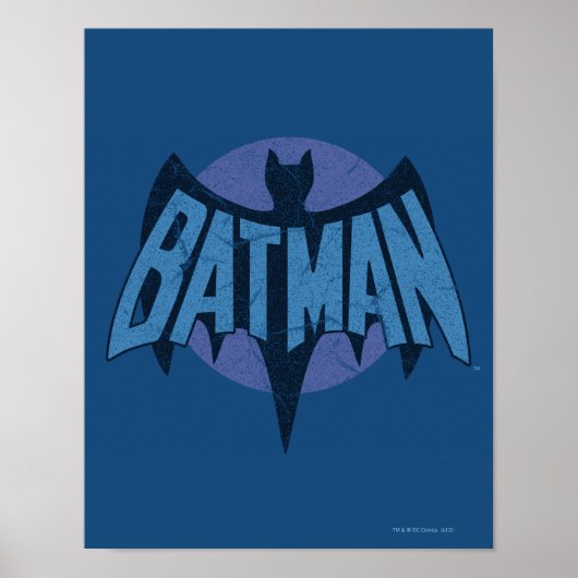 Vintage Distressed Bat Symbol Poster (Vorne)