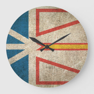Vintage Distressed Flag of Newfoundland Große Wanduhr