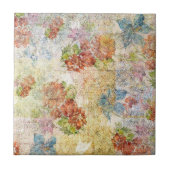 Vintage Distressed Flower Pattern Fliese (Vorderseite)