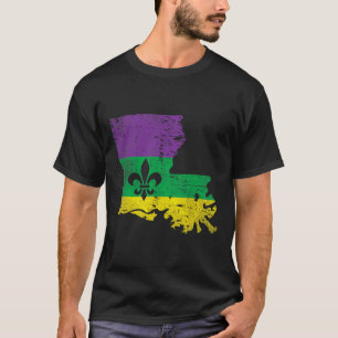 Vintage-Distressed Louisiana Mardi Gras Karneval O T-Shirt