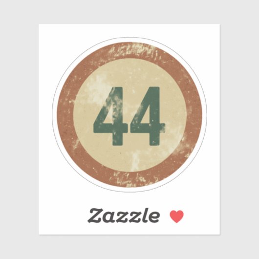 Vintage Distressed Number 44 Aufkleber (Blatt)