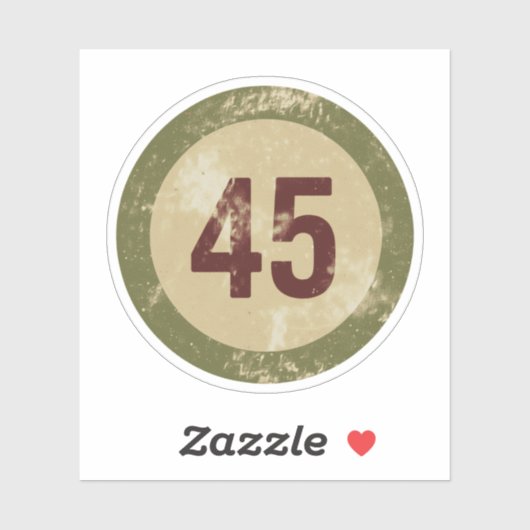 Vintage Distressed Number 45 Aufkleber (Blatt)
