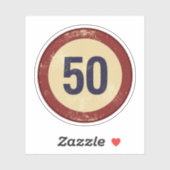 Vintage Distressed Number 50 Aufkleber (Blatt)