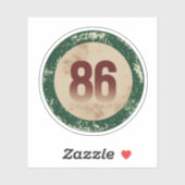 Vintage Distressed Number 86 Aufkleber (Blatt)