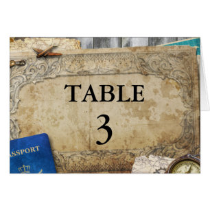 Vintage-Distressed-Reise-Tischnummernkarten