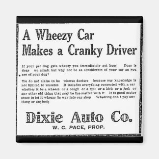 Vintage-Dixie-Autowerbung 1923 keuchendes Auto Magnet