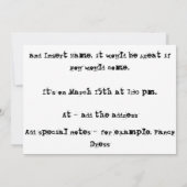 Vintage DJ-Party Einladung (Rückseite)