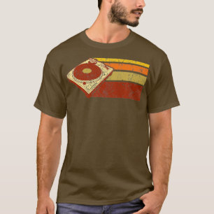 Vintage-DJ-Plattenspieler-T-Shirt Warme Farben T-Shirt