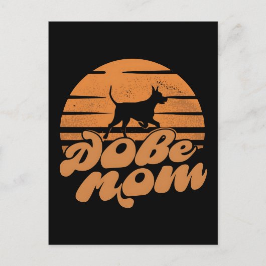 Vintage Dobe Mom Sunset Dog Art Postkarte (Vorderseite)