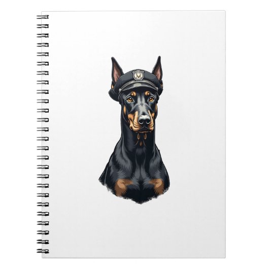 Vintage Doberman Police Dog Portrait Black and Whi Notizblock (Vorderseite)