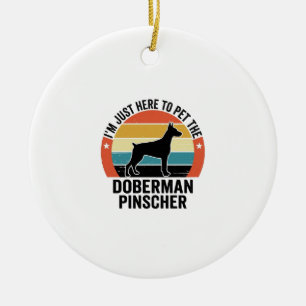 Vintage Dobermann Pinscher Hundeliebhaber-Shirt-De Keramik Ornament