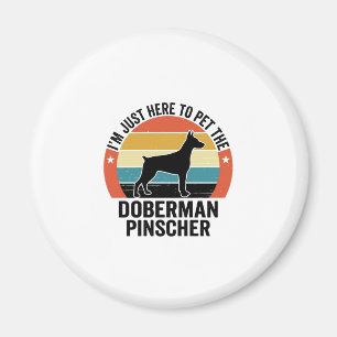 Vintage Dobermann Pinscher Hundeliebhaber-Shirt-De Magnet