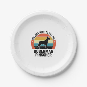 Vintage Dobermann Pinscher Hundeliebhaber-Shirt-De Pappteller