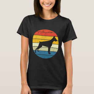 Vintage Dobermann Retro Sonnenuntergang Dobermann T-Shirt