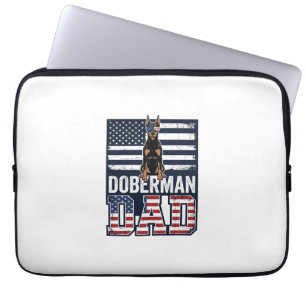 Vintage Dobermann Vater Patriotisches Hund-Shirt D Laptopschutzhülle