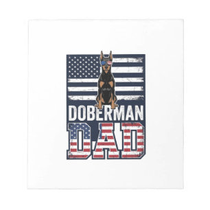 Vintage Dobermann-Vater Patriotisches Hund-Shirt D Notizblock