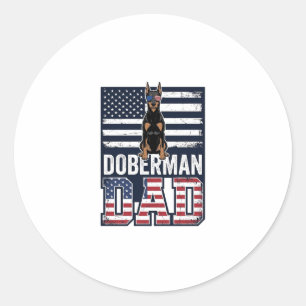 Vintage Dobermann Vater Patriotisches Hund-Shirt D Runder Aufkleber