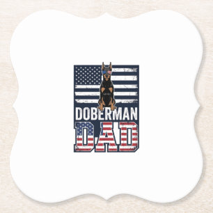 Vintage Dobermann-Vater Patriotisches Hund-Shirt D Untersetzer
