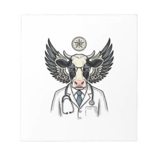 Vintage-Doctor-Cow-Vektor-Shirt-Design_1 Notizblock