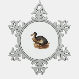 Vintage Dodo-Vogel-Illustration Schneeflocken Zinn-Ornament