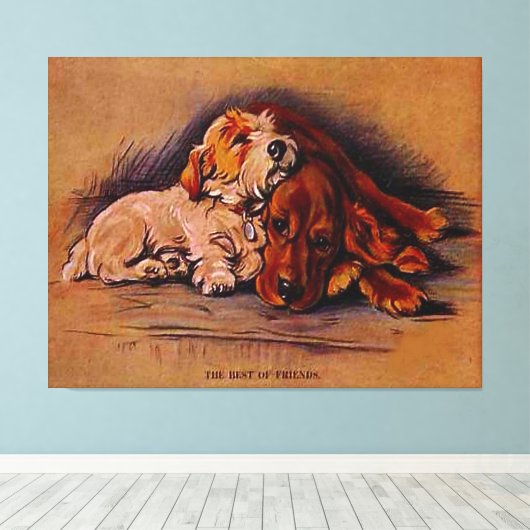 "Vintage Dog Artist, Lucy Dawson" Leinwanddruck (Insitu (Holzboden))