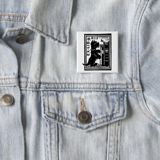 Vintage Dog Book Library Button (Beispiel)