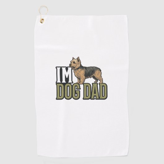Vintage Dog Dad Terrier Gravur Shirt Design_1 Golfhandtuch (Vorderseite)