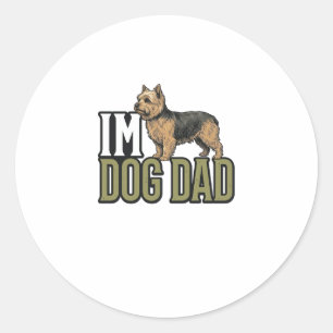 Vintage Dog Dad Terrier Gravur Shirt Design_1 Runder Aufkleber