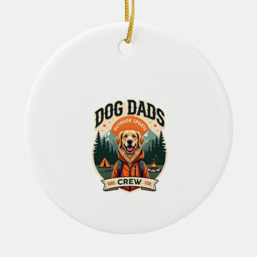 Vintage Dog Dads Outdoor-Sportmannschaft Golden Re Keramik Ornament (Vorne)