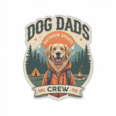 Vintage Dog Dads Outdoor Sports Crew Golden Retrie Aufkleber (Vorderseite)