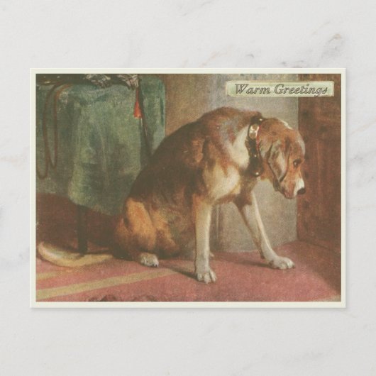 Vintage Dog Postkarte [mit Grußtext] (Vorderseite)
