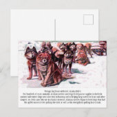 "Vintage Dog Team: Alaska" Postkarte (Vorne/Hinten)