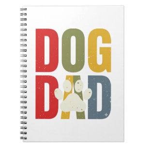 Vintage-Dog-Vater-Pfotenabdruck-Retro-Typografie-S Notizblock
