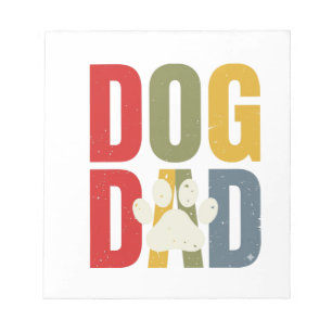 Vintage-Dog-Vater-Pfotenabdruck-Retro-Typografie-S Notizblock