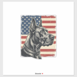 Vintage-Dogge-Patriotismus-Flagge-Vektor-Design_1 Aufkleber