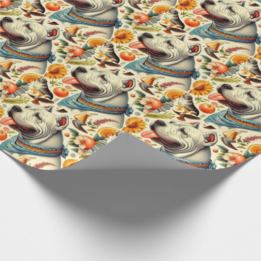 Vintage Dogo Argentino Illustration Geschenkpapier (Ecke)