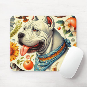 Vintage Dogo Argentino Illustration Mousepad