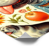 Vintage Dogo Argentino Illustration Poster (Ecke)