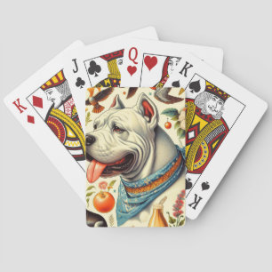 Vintage Dogo Argentino Illustration Spielkarten