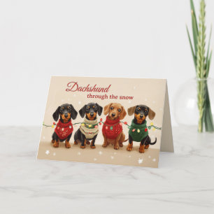 Vintage Dogs Dachshund Frohe Weihnachten