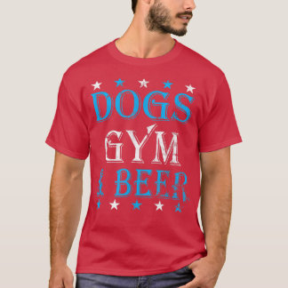 Vintage Dogs Gym And Beer  T-Shirt