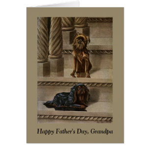 Vintage Dogs Sitting on a Staircase Father's Day