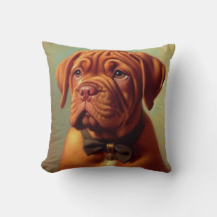 Vintage-Dogue-de-Bordeaux-Gemälde Kissen