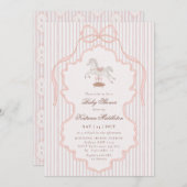 Vintage Doily Rocking Horse Nursery Baby Shower Einladung (Vorne/Hinten)